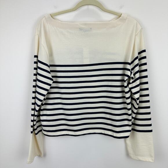 J.Crew Mariner Cloth Long Sleeve Striped Top Embroidered Ski Cotton Small NWT - Picture 9 of 10
